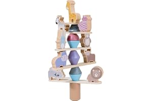 BAFEIL Montessori Wooden Animal Stacking Toys for 3-4 Year Old Girls & Boys - Toddler Building Blocks, Educational Stacking Toys for 3 Year Old, Birthday Gifts for Observation & Thinking Skills