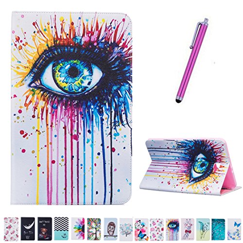 Romtronic Cute Colorful Flip Tasche PU Leder Abdeckung Stand Schutzhülle für Samsung Galaxy Tab A6 10.1 Pouces SM-T580 / SM-T585 + 1 x Schwarz Stylus (Design 03)