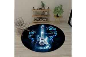 Z·Bling Tapis de Batterie électronique Non Glissants,Tapis Batterie Tapis De Tambour Tapis Insonorisé,pour Kits De Batterie électronique Grosse Caisse Caisse Claire Et Autres Jeux De Bases 120cm,Rond