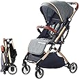 SONARIN Lightweight Stroller,Compact Travel Buggy,One Hand Foldable,Five-Point Harness,Upgraded Wheels,Great for Airplane(Dark Grey)