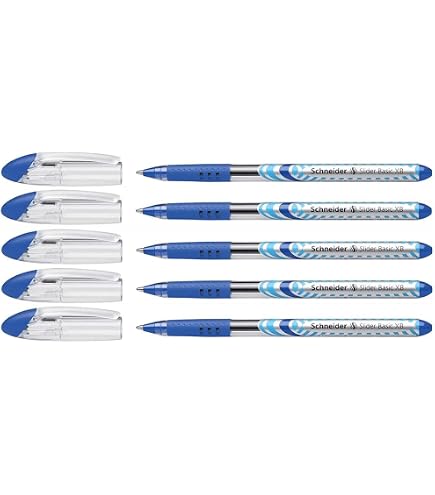 Lot 6 Stylos Bille Slider XB + 1 Stylo Rave Noir - Écriture Fluide Schneider