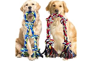 Speedy Panther 2 Pack Dog Rope Toys for Large Medium Dogs, Durable Chew Toys for Aggressive Chewers, Safe & Non-Toxic Tough Rope Tug Toy for Teeth Cleaning