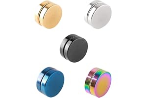 ‎ZEAYEBSR Zeayebsr 5 STÜCKE Starke Magnetische Ohrringe für Mann Frau Gefälschte Clip Nicht durchbohrte Ohrstecker Hypoallergen 8mm Durchmesser