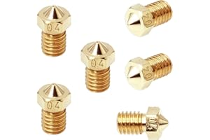3D FREUNDE 6 * 0.4 mm Set J de Head E3D V5/V6 Bowden Reprap extruder Hotend Boquilla de latón para 1.75 mm Filamento impresora 3d printer Nozzle M6
