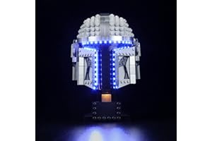SWDZ Kit d'éclairage LED pour Lego Star Wars The Mandalorian Helmet 75328, Ensemble de lumières de décoration pour Lego 75328 (modèle Lego Non Inclus) (Version Classique)