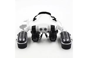 Meichoon Lente D'ingrandimento Fascia Luce LED 4 Lente Intercambiabile 10X 15X 20X 25X per l'identificazione Dei Gioielli Orologio Riparazione Elettronica Lavoro Di Laboratorio Medico UC46