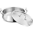 Bergner BE Bergner Essentials TriPly Stainless Steel 24 cm Biryani Handi with Lid, 4.4 L Biryani Pot, Patila Handi, Even Heat Distribution, Induction Bottom and Gas Stove Ready, 5-Year Warranty