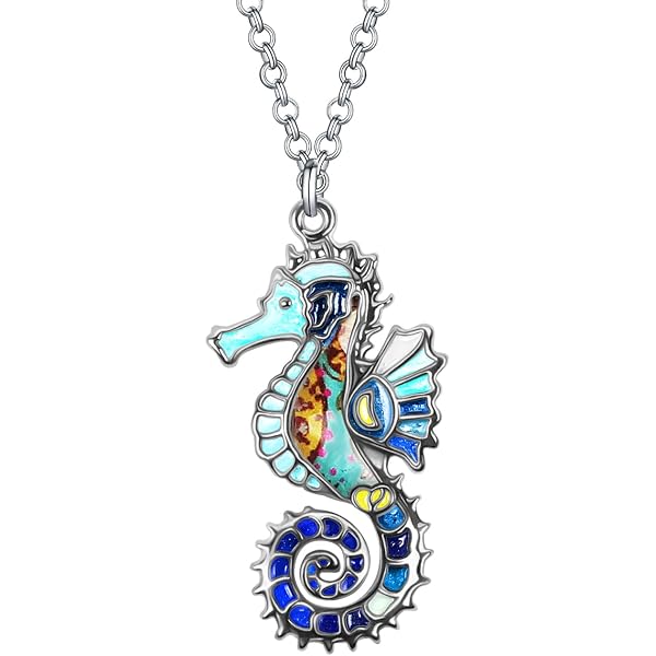 PARYFO Collier Hippocampe Argent 925 - Pendentif Pierre De Lune Pour Femme Fille, Bijou Élégant Cadeau