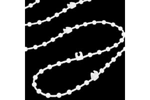 HDXH 1 PCS 10 Meter 100 clips Vertical Blind Bottom Chain for 3.5 Inch/ 89mm Slats,vertical blind chain,vertical blinds repair parts for 3.5 Inch/ 89mm Blind Bottom Chain Slats(10Meter Long,White)