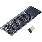 VBESTLIFE Clavier sans Fil 2,4 GHz, Clavier sans Fil Portable avec pavé Tactile Sensible, Compatible pour Windows/Android/pou