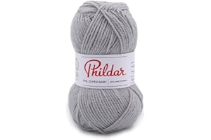 Phildar - Pelote de Laine Phil Super Baby - Laine à Tricoter - 30% Laine,70% Acrylique - Aiguille n°3 - Couleur Givre