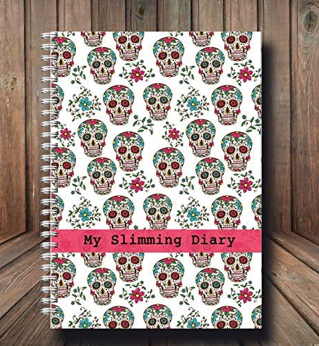 3 Month/A5 Diet/Food Diary Activity Ringed Tracker Log Journal Compatible with Slimming World (25)Sugar Skulls