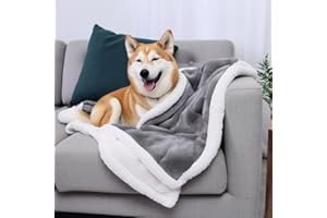Bedding Aid Mantas para Perros para Protección de Sofá, Silla, y Cama, Cubiertas Protectoras de Muebles Reversibles de Doble Cara Gris/Blanco 102x127cm