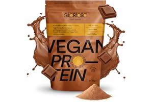 GLORIOSO SUPER NUTRIENTS GLORIOSO 600g Proteína Vegana Chocolate Sin Lactosa ni Azúcar con DigeZyme® - Proteína Isolate para Deportistas con 21g por Servicio - Vegan Protein con Mezcla de Guisante, Arroz, Calabaza y Girasol