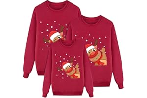 KOBILEE Conjunto de jerséis de Navidad para parejas, set familiar, jersey de punto, de invierno, para niños, mujeres y hombres