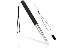 Vicloon Bacchetta Telescopica Allungabile, Puntatore per Insegnanti in Acciaio Inox con Cordino, Indicatore Telescopico per insegnamento Presentazioni, Formatore, Seminari, Estensibili Fino a 100 CM