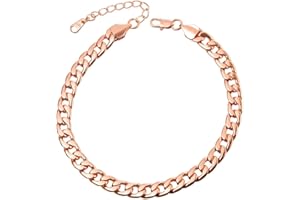 U7 Chaîne de Cheville Femme Plaqué Or Blanc/Jaune/Rose Bracelet de Pieds à Maille Gourmette Accessoire Parfait en Eté pour Filles