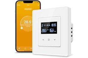 MIUCDA Thermostat Fussbodenheizung Elektrisch WiFi 16A Raumthermostat Fußbodenheizung Intelligenter Heizungsthermostat Smart Digital Thermostat Kompatibel Alexa, Google Home, Weiß