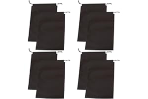 MEETTIKEY 8 Pezzi - sacchetti per scarpe, Borsa Per Scarpe Con Coulisse, Borsa Per Scarpe Da Viaggio Antipolvere In Tessuto Non Tessuto, sacca porta scarpe, Borsa Per Scarpe Da Viaggio ((Nero))