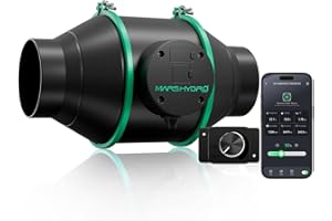 MARS HYDRO Ventilatore in linea intelligente da 10.2cm con regolatore di temperatura, ventola di scarico per tende da coltivazione, idroponica