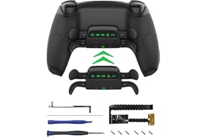 CHARM FOCUS Remap Kit 4 Rückseitige Paddles Kompatibel mit PS5-Controller BDM-030/040/050, DIY PS5 Controller Mod-Shell mit Rückseiten Buttons, Gummierte Grifffläche, Paddles Attachment, Schwarz