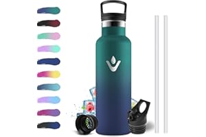 KOLLYKOLLA Botella Termica 500ml, Botella Agua Acero Inoxidable Niños Cantimplora Termo con Pajita, Reutilizable, sin BPA, Fácil de llevar, Cantimplora Termica para Niños, Escuela, Adultos, Camping, Gimnasio