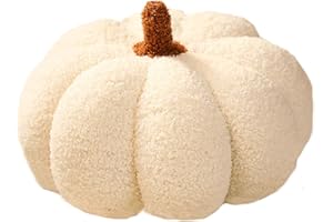BROEYOUE Cuscino Decorativo a Forma di Zucca, Cuscino Zucca per Divano, Decorazione per la Casa, Cuscino Zucca per Halloween e Feste, Regali Decorativi, 30 cm (bianco)