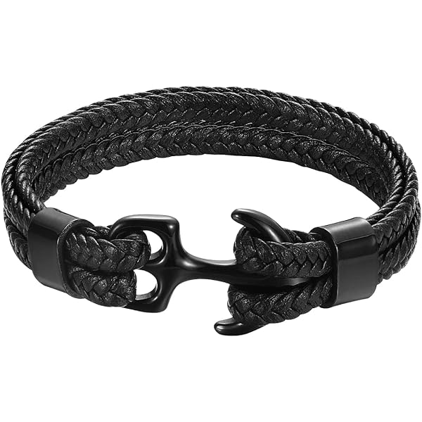 BRACCIALE UOMO IN ACCIAIO CON ANCORA - Foto 4