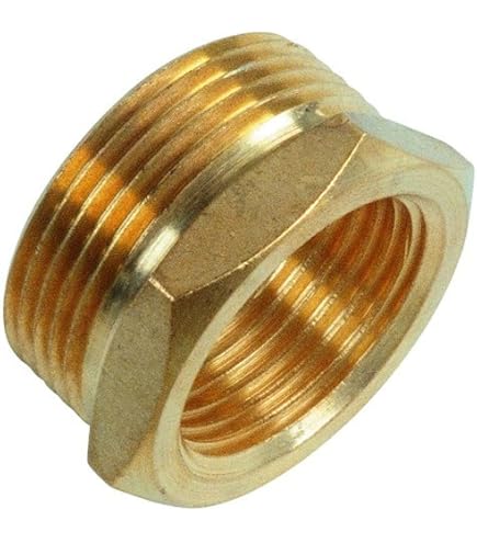 Raccordo riduttore - ottone nichelato - filettatura esterna conica R 1/8 - filettatura interna cilindrica Rp 1/8 - PN 16