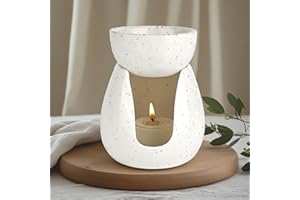 YYTECH Wax Melt Burners Ceramic Essential Oil Burner Tealight Holder Diffuser Heat-Resistant, Removable Bowl, Easy to Clean, Aromatherapy Diffuser for Home Office Decor
