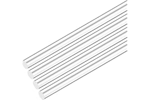 M METERXITY 4-Pack Acrylic Round Rods, 11.81 x 0.39 Inch/ 300 x 10 mm Clear Acrylic Dowel Rods Sticks Plastic Sticks Strip for DIY Crafts Lighting Gardening Decorations