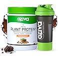OZiva Bioactive Plant Protein supplement (Chocolate with Shaker) | 25g Protein,5.5 BCAA| Pea Isolate| Plant based Protein Powder for Women & Men | Essential Amino Acids| Vegan, Sugar free, 500g