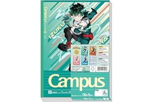 サンスター文具(Sun-Star Stationery) Showa Notebook, My Hero Academia Notebook, Campus Notebook, Pack of 5, A Ruled, 119590001