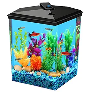 API Aquaview Corner Aquarium Kit with LED Lighting and Internal Power Filter, 2-1/2 Gallons