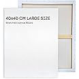 Al FAKHAMA Large Size White Blank Canvas Board (40 x 40 CM) for Painting,100% Natural Cotton Canvas, Medium Grain, Acid Free Artist Quality Triple Primed Gesso Canvas - [Pack Of 1]