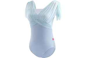 Daydance Green Dance Gymnastikanzug für Damen, Teenager, Mädchen, Lyrical Ballettbody mit verstellbaren Trägern, eine Größe größer