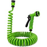 Orret Home 15 Metre Spiral Bah&ccedil;e Sulama Hortumu Seti, 7 Fonksiyonlu Sprey Tabancalı Uzayabilir Kompakt Hortum,Pratik Bah&ccedil;e Ho