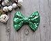 PrettyBoutique 4 Inches Girls Sequin Glitter Sparkle Hair Bow Clip Accessories (Green)