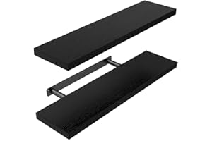 ‎STOREMIC STOREMIC Wandregal Regalbrett schwarz 60cm, Regale für die Wand 2er-Set, Schweberegal mit der höchsten Träger 20kg, Lackierung ist gleichmäßig für Arbeitsplätze, Büro, Wohnzimmer