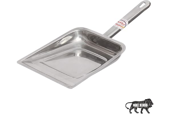 Best QStainless Steel dust panUALITY Marc Cleaning Products Stainless Steel dust pan (Standard,Silver) (Pack of 1.)