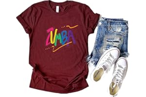 keephen T-Shirt Zumba pour Femmes imprimé Manches Courtes Haut décontracté pour 2023 Cours de Zumba Entraînement de Danse Fitness