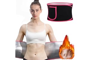 KASESSS Slimming Belt Men Women Adjustable Sweat Belt Belly Neoprene Belly Belt Woman with Mobile Phone Pocket Slimming Belt Sweat Belt Waist Trainer for Fitness, Sports, Pink + Black