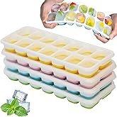 Ram® 4 X Pack Silicone Ice Cube Tray Set of 4 Ice Moulds Freezer Stackable Non Spill Ice Cube Tray Dishwasher Safe BPA Free