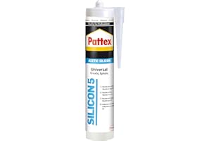 Pattex Silicon 5, silicona ácida universal ideal exteriores, blanco, 280 ml