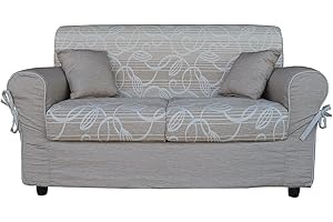 LIBEROSHOPPING.EU - LA TUA CASA IN UN CLIK Divano sfoderabile 2 posti in tessuto imbottito con braccioli larghezza 150 cm (Panama Beige Chiaro)