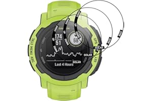 Beukei Pellicola Protettiva per Garmin Instinct 2/2 Solar, 3 pezzi Pellicola in Vetro Protettivo,copertura totale curva 3D, [Anti-Graffio] [Senza Bolle][Durezza 9H ]