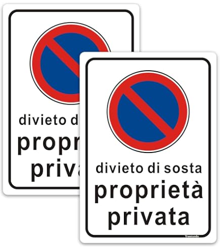 Cartello Parcheggio Privato In Alluminio 30x20 Cm