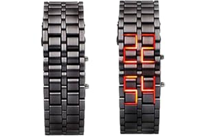 GENERIC Relojes LED para hombre, reloj de moda, impermeable, creativo, de metal, electrónico, digital, pantalla LED, pulsera deportiva