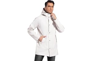 UNIQUEBELLA Chubasquero para Hombre, Chaquetas Impermeables con Capucha Cortavientos Transpirable Outdoor Hombre Chaqueta Ligera