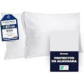 Dreamzie &ndash; Waterproof Pillow Protector 40 x 70 cm &ndash; Washable 90 &deg;C &ndash; Pack | Pillowcases with Zippers &middot; Oeko-Tex &middot; Soft and Co